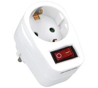 Amig - Adaptateur Prise Schuko - Multiprise 1 Voie avec Interrupteur - avec Mise à la Terre; Interrupteur intégré; Sécurité électrique - Non spécifié - Plastique Technique - Blanc