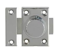 Amig - Barrette de suspension pour portes Mod.385 | Loquet de sécurité Horizontal Petit | En acier avec finition chromée brillante | Dimensions : 35 x 50 mm | Avec tirefonds