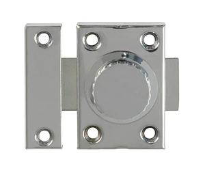 Amig - Barrette de suspension pour portes Mod.385 | Loquet de sécurité Horizontal Petit | En acier avec finition chromée brillante | Dimensions : 35 x 50 mm | Avec tirefonds