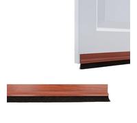 Amig - Bas de Porte Adhésif Anticourant d'air et Isolant | PVC Sapelli Imitation Bois, Économie d'Énergie | Brosse Protectrice Anti-Rayure, Installation Facile, 1m