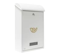 Amig - Boîte aux lettres d'extérieur pour l'extérieur | Boîte aux lettres pour mur, mur ou porte | Idéal pour collectionner des lettres en extérieur | En acier | Couleur : blanc | Dimensions : 40 x 25