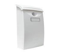 Amig - Boîte aux Lettres d'extérieur résistante en Plastique | Design acl Moderne | Porte verrouillable avec 2 clés | Idéale pour Maisons unifamiliales, 34,5 x 20,5 x 10,5 cm, Blanc, Plastique