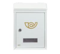 Amig - Boîte aux lettres extérieure de petite taille - Fabriquée en acier allié - Dimensions : 29,5 x 21 x 6,2 cm - Reçoit le courrier de manière sécurisée - Installation facile - Blanc