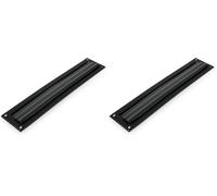 Amig - Boîte aux Lettres pour Murs ou Portes d’intérieur et extérieur - Acier - 342 x 73 cm - Dimensions Fente : 246 x 48 mm | Noir (Lot de 2)