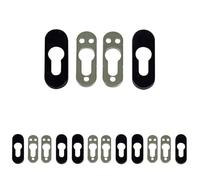 Amig - Bouclier de sécurité avec corps en acier pour serrures Mod. 35 | 70 x 25 mm | Pour portes métalliques | Avec garniture en plastique | Zamak finition noire (Lot de 4)