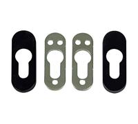 Amig - Bouclier de sécurité avec corps en acier pour serrures Mod. 35 | 70 x 25 mm | Pour portes métalliques | Avec garniture en plastique | Zamak finition noire