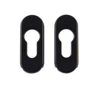 Amig - Bouclier de sécurité avec corps en acier pour serrures Mod. 3700 | 70 x 29 mm | Pour portes métalliques | Avec garniture en aluminium | Finition noire