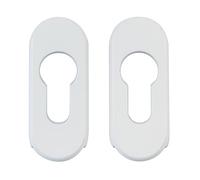Amig - Bouclier de sécurité avec corps en acier pour serrures Mod. 3700 | 70 x 29 mm | Pour portes métalliques | avec revêtement en aluminium | Finition blanche