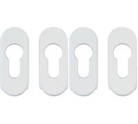 Amig - Bouclier de sécurité avec corps en acier pour serrures Mod. 3700 | 70 x 29 mm | Pour portes métalliques | avec revêtement en aluminium | Finition blanche