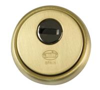 Amig - Bouclier rond de sécurité pour serrures Mod. 40 | Ø 65 mm | Avec plaque anti-perçage et écrous anti-vol | Anneau extérieur massif | Finition laiton mat