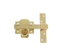 Amig - Boulon de recouvrement en acier pour portes | Avec cylindre de sécurité rond | 88 x 153 mm, cylindre intérieur 34 mm et extérieur : 70 mm | Comprend 5 clés à points | Acier Or