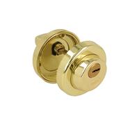 Amig - Bouton de porte de design contemporain modèle 46R-KD en zamak avec finition dorée | Ø52 mm | 3 clés à points pour la vie privée | Carré de 6 mm | Idéal pour portes de 35-45 mm d'épaisseur