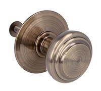Amig - Bouton de porte rond en laiton - Bouton fixe pour porte d’entrée et intérieure - Design élégant et prise en main confortable - Ø 70 mm - Laiton - Finition polie