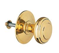Amig - Bouton de porte rond en laiton - Bouton fixe pour porte d’entrée et intérieure - Prise en main confortable et design élégant - Ø 65 mm - Laiton - Finition dorée