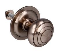 Amig - Bouton Mod 14 plaqué rond en laiton massif avec finition chromée mate pour portes extérieures | Diamètre poignée Ø61 mm · Hauteur 72,5 mm | Écrou de fixation inclus