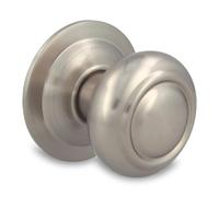 Amig - Bouton rond pour portes extérieures d’entrée - Poignée pour porte principale de la maison - Diamètre du bouton Ø70 mm - Laiton - Argenté - Comprend vis et écrou de fixation