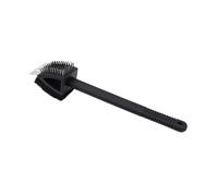 Amig - Brosse de Nettoyage Barbecue 3 en 1 AM20 - Acier Inoxydable 201 + éponge + Manche en polypropylène - 37 x 6 cm - pour Le Nettoyage des grilles