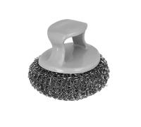 Amig - Brosse de Nettoyage pour Barbecue Ronde AM19 - Acier Inoxydable 410 + Manche en polypropylène - 8 x 7 cm - pour Un Nettoyage Rapide des grilles