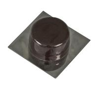 Amig - Butée adhésive pour portes de passage | 45 x 45 mm | Modèle 405 | Plastique | Finition marron | Base métallique carrée | Fixation au sol | Installation facile