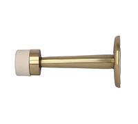 Amig - Butée de porte d'étape - Diamètre 19 x 75 mm - Modèle 600 - Laiton - Finition polie Vernis - Caoutchouc blanc - Fixation murale - Comprend des plans pour l'installation (Lot de 6)