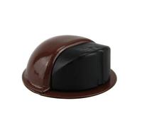 Amig - Butée de porte en métal | Ø 50 mm | Tampon en caoutchouc noir | Marron | Compatible charnière décorative, serrure menuiserie métallique, poignée de porte extérieure, Marron, Métal