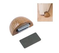 Amig - Butée magnétique adhésive pour portes de passage | 48 x 25 mm | Modèle 407 | Finition en bois de chêne | Fixation au sol | Installation facile