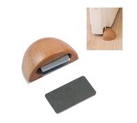 Amig - Butée magnétique adhésive pour portes de passage | 48 x 25 mm | Modèle 407 | Finition en bois de hêtre | Fixation au sol | Installation facile