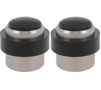 Amig - Butée pour portes de passage | Diamètre 30 x 36 mm | Modèle 205 | Aluminium avec finition noire mate | Canto rond | Comprend des tirefonds + chevilles pour son installation (Lot de 2)