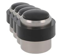 Amig - Butée pour portes de passage | Diamètre 30 x 36 mm | Modèle 205 | Aluminium avec finition noire mate | Canto rond | Comprend des tirefonds + chevilles pour son installation (Lot de 4)