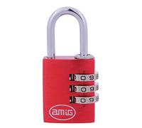 Amig - Cadenas à Combinaison 21940, Sécurité Robuste pour Casiers et Valises | Laiton Poli, Arc en Acier Anti-Rouille | Léger, Portable, Combinaison Modifiable, Rouge, 25 mm, Aluminium