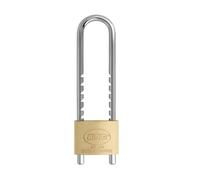 Amig - Cadenas de sécurité | Anse extra longue | Réglable: de 63 à 150 mm | Largeur: 50 mm | Corps en Laiton et Anse en Acier traité | Double verrouillage | Inclus 2 clés