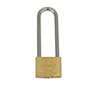Amig - Cadenas de sécurité | Comprend 2 clés | Arc extra long | Laiton et arc en acier traité | Pour casiers de gym, portes, armoires, valises, sacs à dos | Double fermeture | Largeur : 40 mm