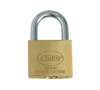 Amig - Cadenas de sécurité | Comprend 2 clés | Arc long | Laiton et arc en acier traité | Pour casiers de gym, portes, armoires, valises, sacs à dos | Double fermeture | Largeur : 40 mm