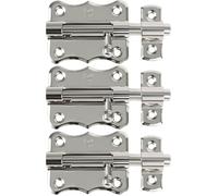 Amig - Cadenas en Laiton | Verrou pour Porte Intérieure et Extérieure | Résistant à la Corrosion | Installation Facile | Serrure Menuiserie Métallique | Nickelé, 40 mm, Acier (Lot de 3)