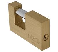 Amig - Cadenas Rectangulaire en Laiton | Fermeture de Balle | Barre Traitée en Acier | Amig Cadenas à Clés | Modèle 5, Laiton Mat, 60 mm, Acier, Laiton, Nickel