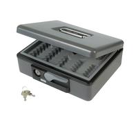 Amig - Caisse de Débit en Acier 2500 | Sécurité avec Serrure Nickelée | Polyvalent pour Commerces et Bureaux | Organisateur de Monnaie avec Plateau Amovible, Gris, 230x185x80mm, Acier Allié