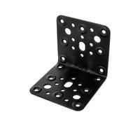 Amig - Carré en métal perforé | 103 x 100 x 3 mm | Fixation de Structures en Bois | Pour l'ancrage de poutres, de toits et de longerons | Acier noir