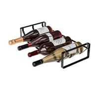 Amig - Casier à bouteilles pour 4 bouteilles - Étagère en acier noir - Organisateur pour cuisine, cellier, salle à manger ou cave - Dimensions : 41 x 20,5 x 9,5 cm