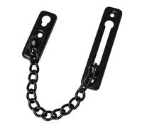 Amig - Chaîne de sécurité pour portes, Acier inoxydable 18/8 Noir, Chaîne 170 mm x 3 mm, Verrou intérieur pour portes battantes et coulissantes, Vis incluses