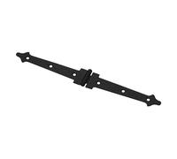 Amig - Charnière à deux lames noire Mod. 552 | Style Forge pour portes battantes lisses d'entrée et de passage extérieures et intérieures, et armoires | Finition en acier | 240 x 30 x 1,5 mm