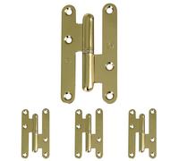 Amig - Charnière À Droite | 95 X 52 X 2 mm | Nettoyeur Haute Pression | Sans Bords | Bordures Arrondies | Supports De Porte Avec Fermeté | Acier Laqué Or (Lot de 4)