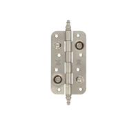 Amig - Charnière De Sécurité | 150 X 82 X 3 mm | Bords Arrondis | Avec Garniture Décorative | Charnières De Porte | Supports Porte D'Entrée | Acier Inoxydable 18/8, Plaqué Argent Mat