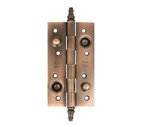 Amig - Charnière De Sécurité : 150 X 82 X 3 mm | Bords Carrés | Avec Garniture Décorative | Charnières De Porte D'Entrée Avec Système De Maintien Fort | Acier Peint En Bronze