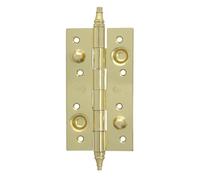 Amig - Charnière De Sécurité | 150 X 82 X 3 mm | Bords Carrés | Avec Garniture Décorative | Supports Pour Portes D'Entrée | Acier Laiton Verni