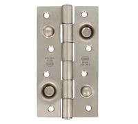 Amig - Charnière De Sécurité | 150 X 82 X 3 mm | Bords Carrés | Bords Plats | Charnières De Porte Pour Entrée Sécurisée | Acier Inoxydable 18/8 Plaqué Argent Mat