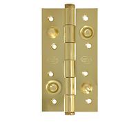 Amig - Charnière De Sécurité | 150 X 82 X 3 mm | Bords Carrés | Bords Plats | Charnières De Porte | Supports De Porte D'Entrée | Acier Laiton Verni