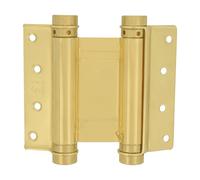 Amig - Charnière double action, 100 x 126 mm, coins carrés, avec régulation de la puissance de fermeture, maintien des portes d'entrée avec fermeté, acier laitonné verni