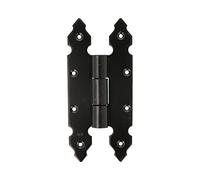Amig - Charnière Fixe et Livre | 200 x 90 x 90 x 4 mm | Avec Garniture | Style Classique et Simple | Idéale Pour La Fixation De Volets et De Portes D'Armoires | Acier Noir