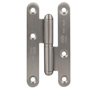 Amig - Charnière Gauche | 100 X 58 X 2 mm | 100 X 58 X 2 mm | Rondelle À Pression | Sans Bords | Bords Arrondis | Supports De Porte Avec Fermeté | Acier Inoxydable 18/8 Argent Mat