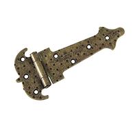 Amig - Charnière renforcée à 2 pales pour portes amovibles d'entrée et d'étape, et armoires Mod.554 | En acier fini cuir | Style forgé | 200 x 111 x 2 mm